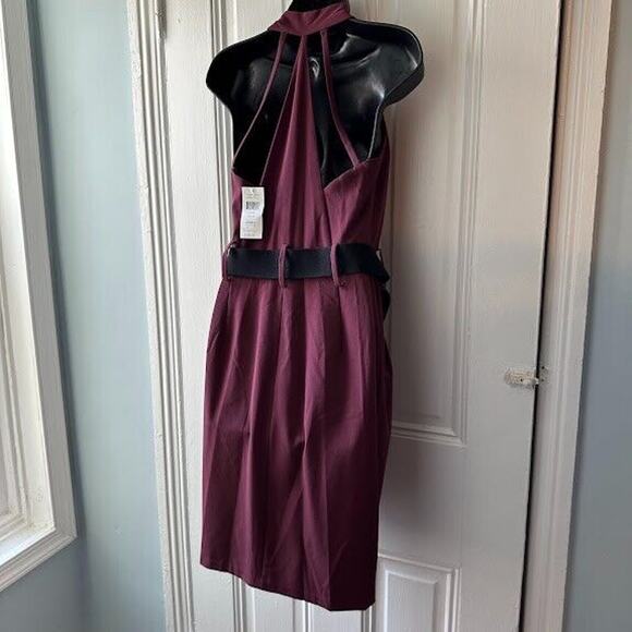 Max and Cleo Wrap Halter Dress Womens 4 A Line Belted Sleeveless V Neck NWT Y2K - Picture 7 of 8